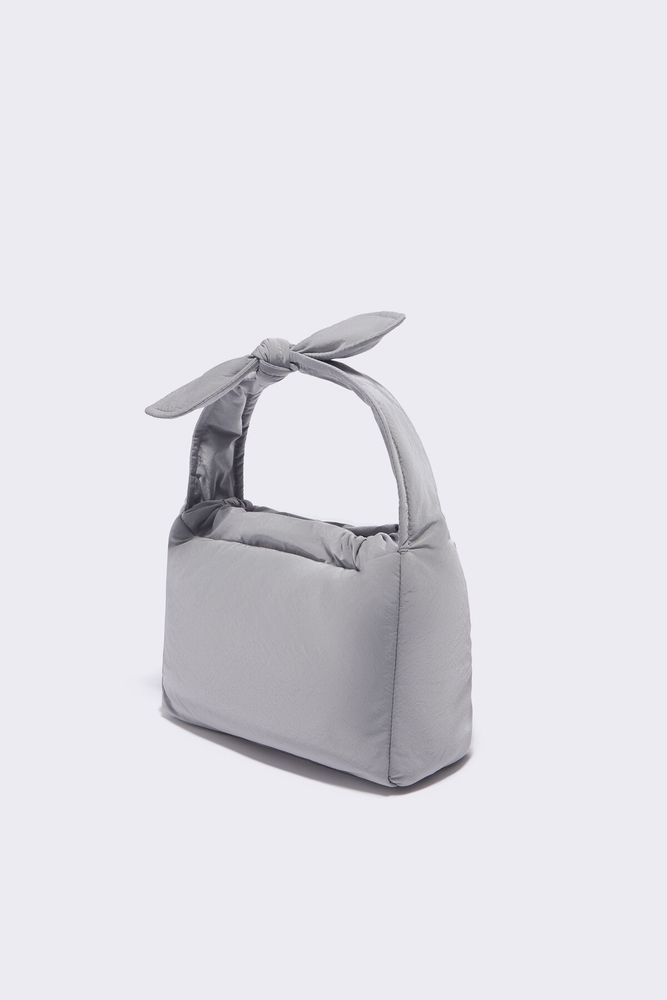 Bolso hobo M nylon plata