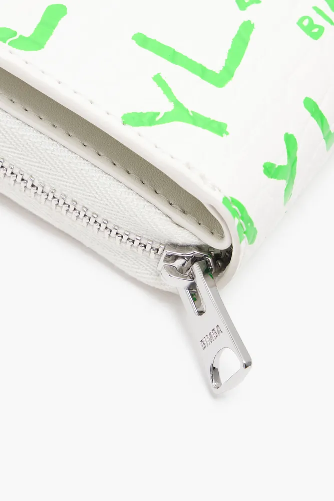 Cartera cocodrilo logo blanca