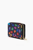 Cartera piel print Hearts negra