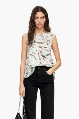 Camiseta evasé print Butterfly Wing menta