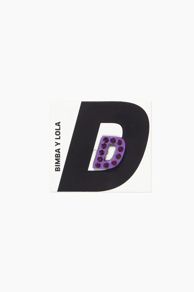Charm letra D metal violeta