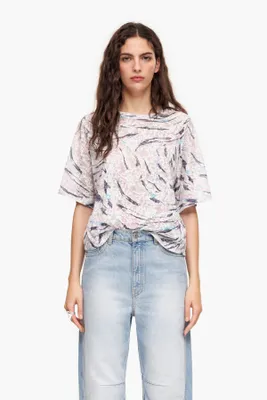 Camiseta boxy print Butterfly Wing blanca