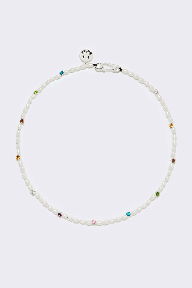 Collar corto perlas cristales multicolores