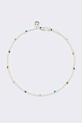 Collar corto perlas cristales multicolores