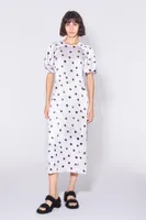 Vestido fluido print Spray Dot marfil