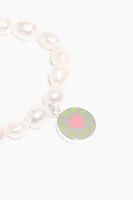 Pulsera perlas logo rosa