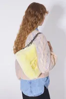 Bolso solapa M pelo amarillo claro