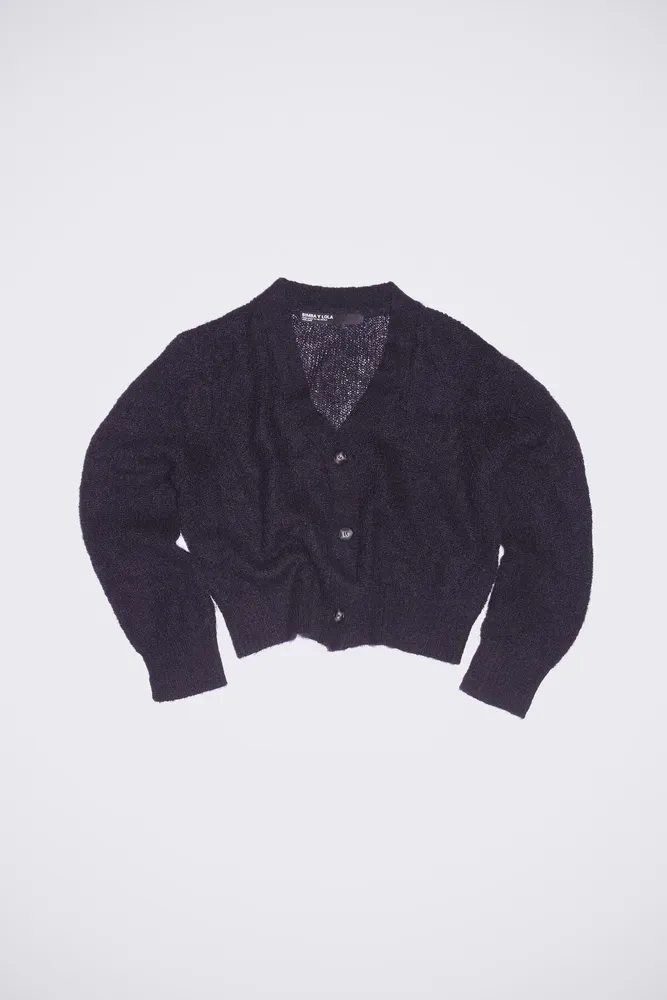 Chaqueta mohair negra