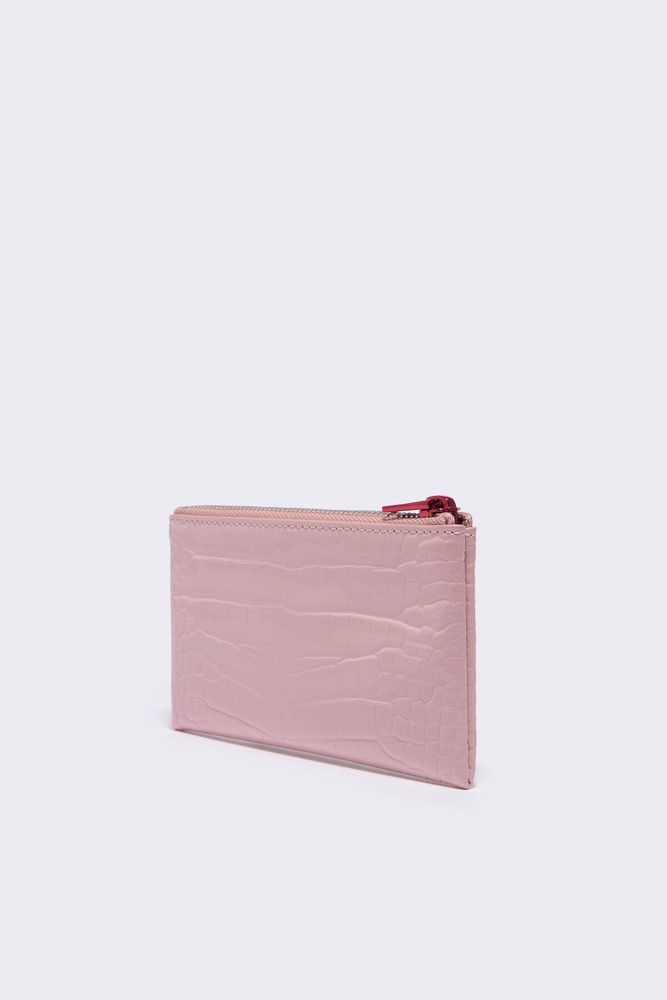 Monedero cocodrilo S rosa