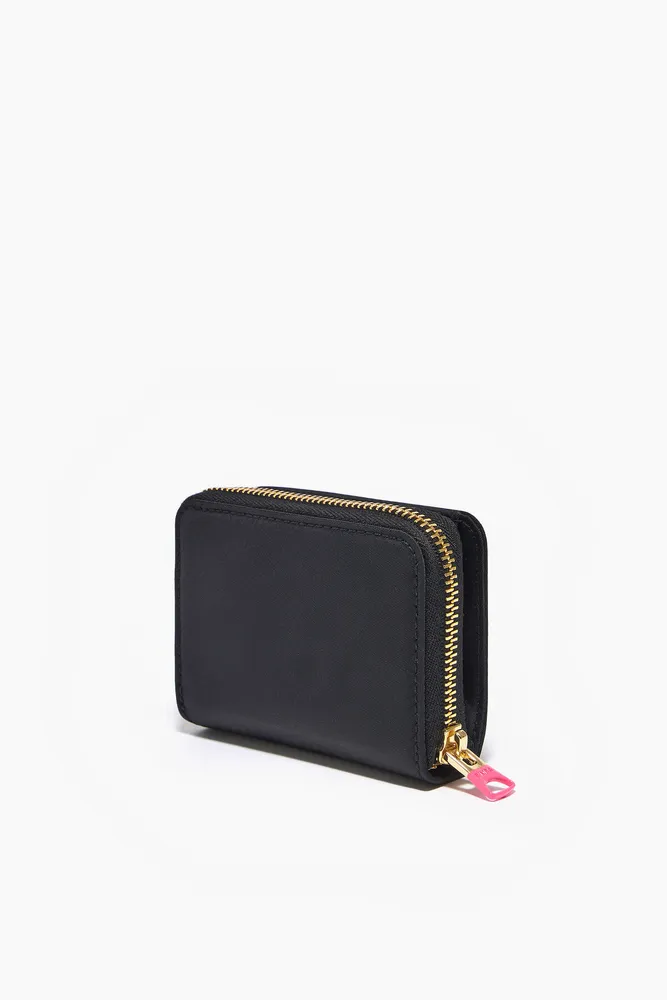 Cartera solapa nylon negra