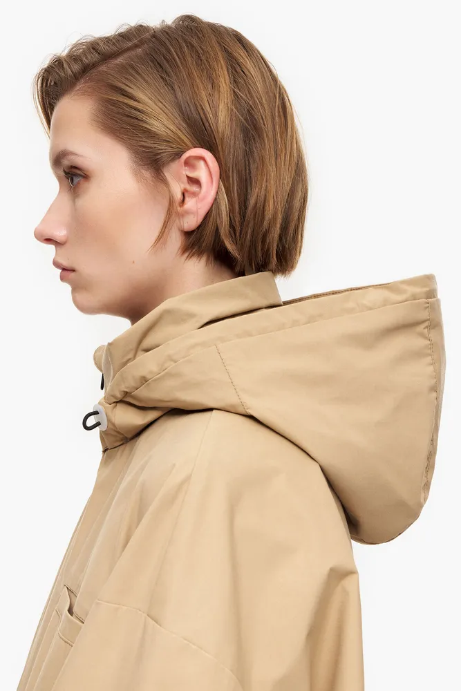 Gabardina evasé camel