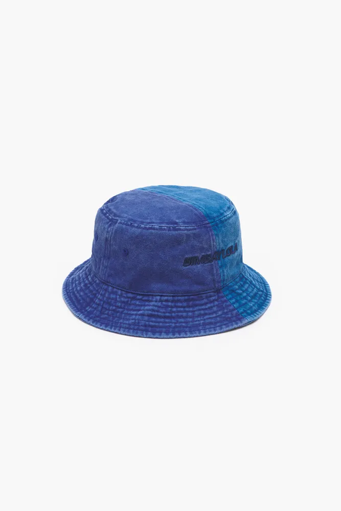 Gorro bucket algodón bicolor azul