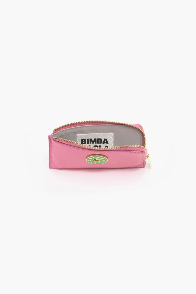 Monedero rectangular piel rosa