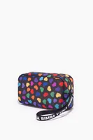 Neceser media luna nylon print Hearts negro