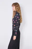 Camiseta elástica print Electric Bimba negra