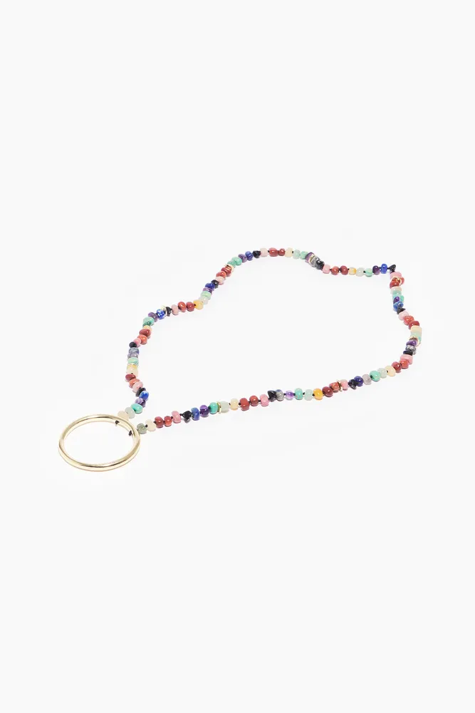 Collar piedras multicolores colgante