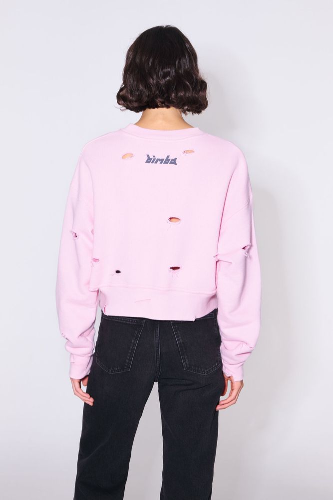 Sudadera cut-out rosa claro