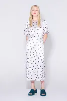 Vestido fluido print Spray Dot marfil