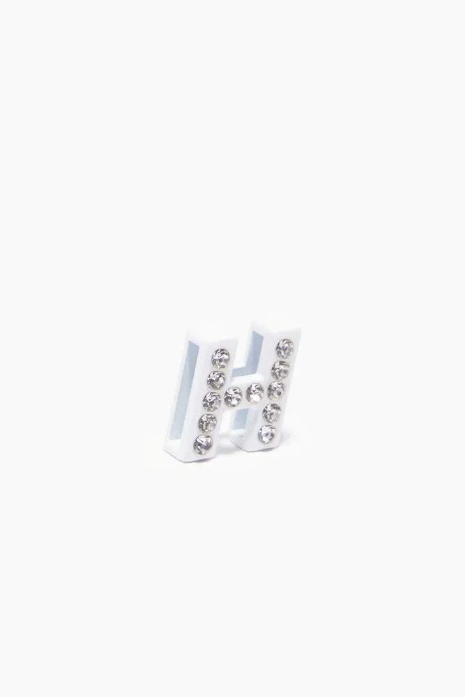 Charm letra H metal blanco