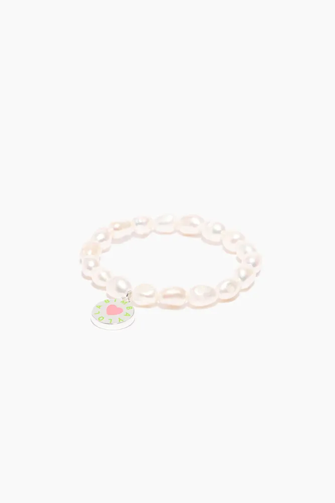 Pulsera perlas logo rosa