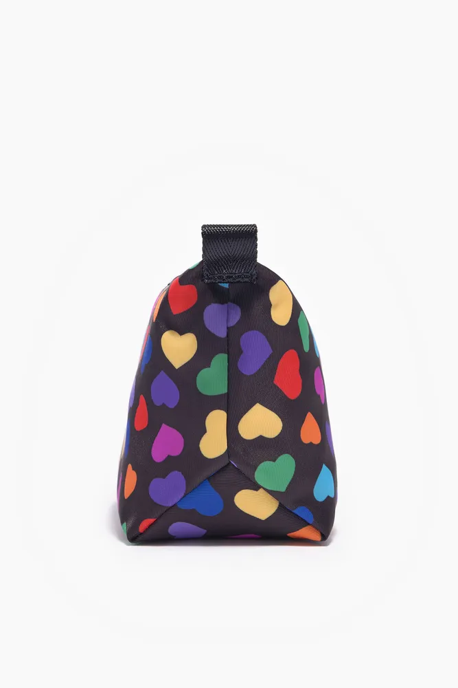 Neceser trapecio S nylon print Hearts negro