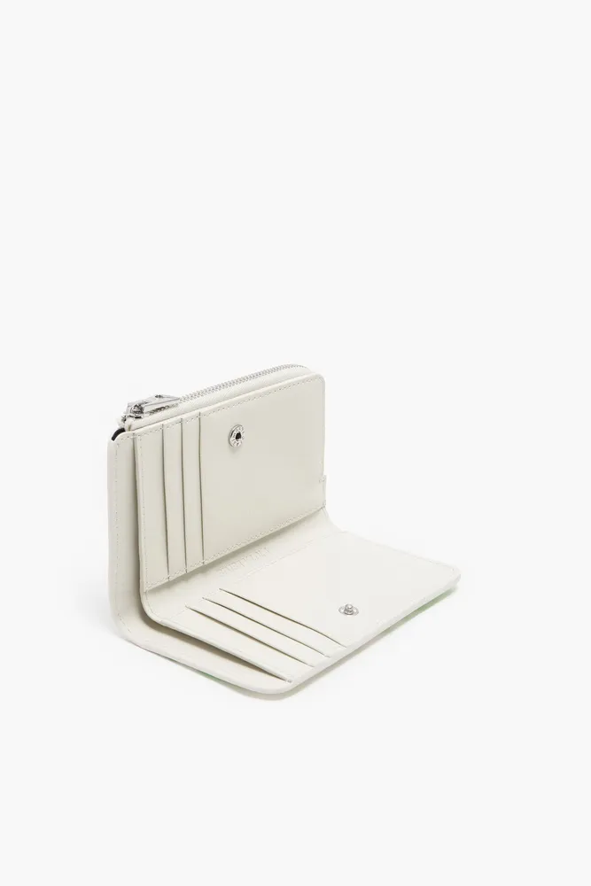 Cartera rectangular cocodrilo blanca