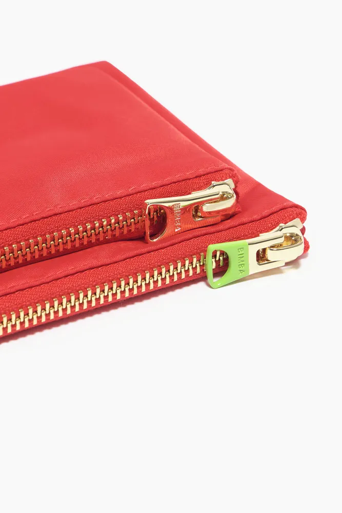 Cartera doble nylon roja