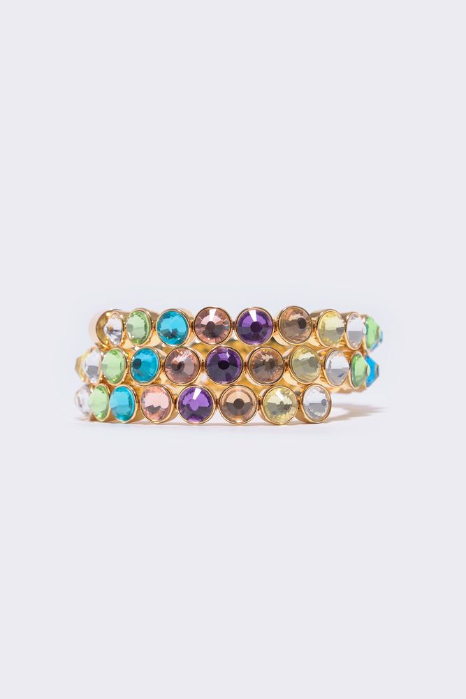 Pulsera cristales dorados