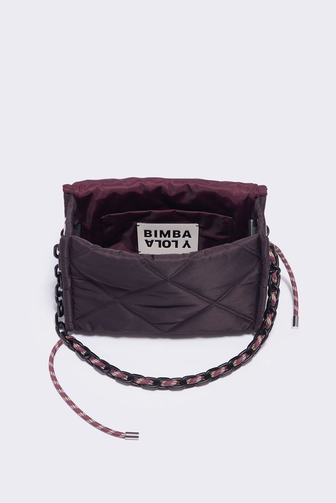 Bolso bandolera M nylon solapa ébano