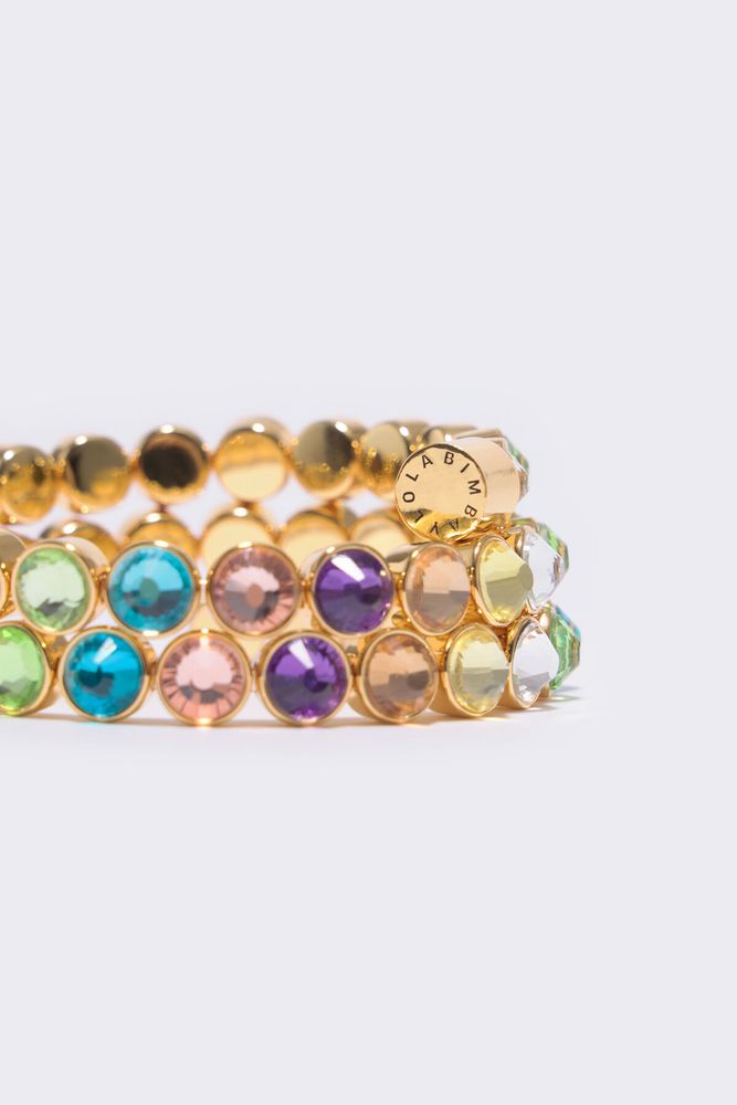 Pulsera cristales dorados