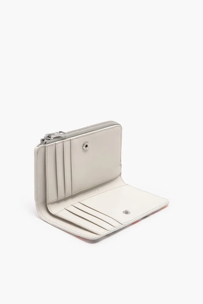 Cartera rectangular cocodrilo print blanca