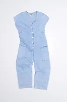 Mono denim largo azul claro