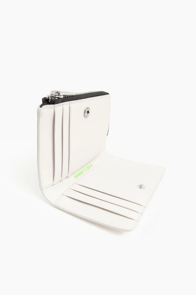 Monedero rectangular piel blanco