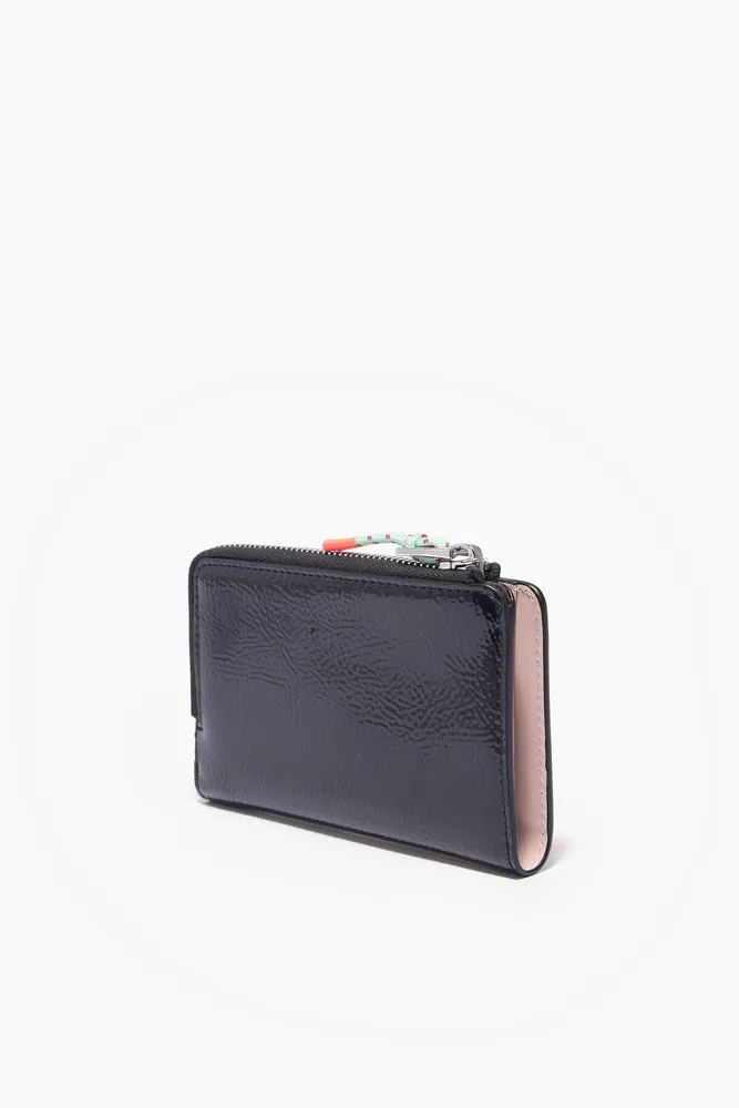 Cartera rectangular charol negro