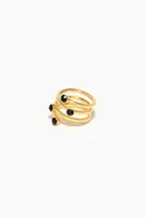 Anillo espiral cristales negros