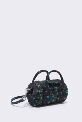 Bolso barril S nylon Rainbow Flowers negro