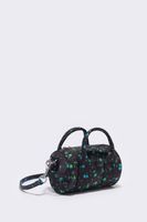 Bolso barril S nylon Rainbow Flowers negro