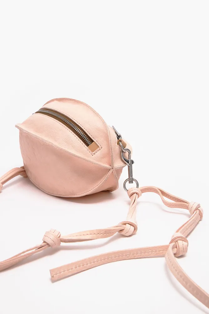 Bolso Pelota S piel rosa claro