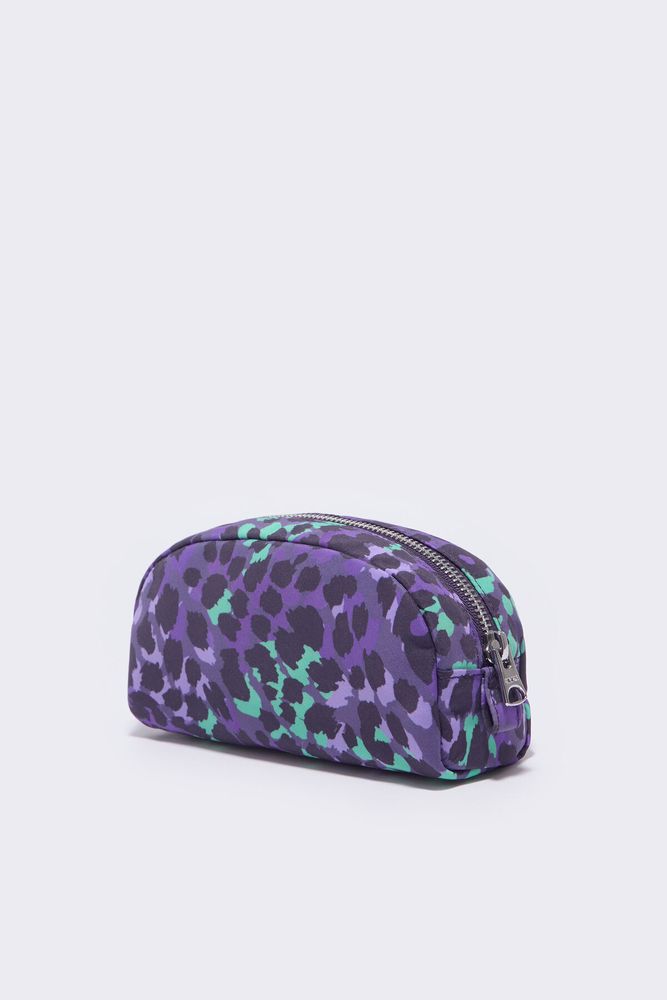 Neceser media luna nylon Leopard púrpura