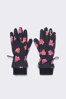 Guantes nylon print Rings negro