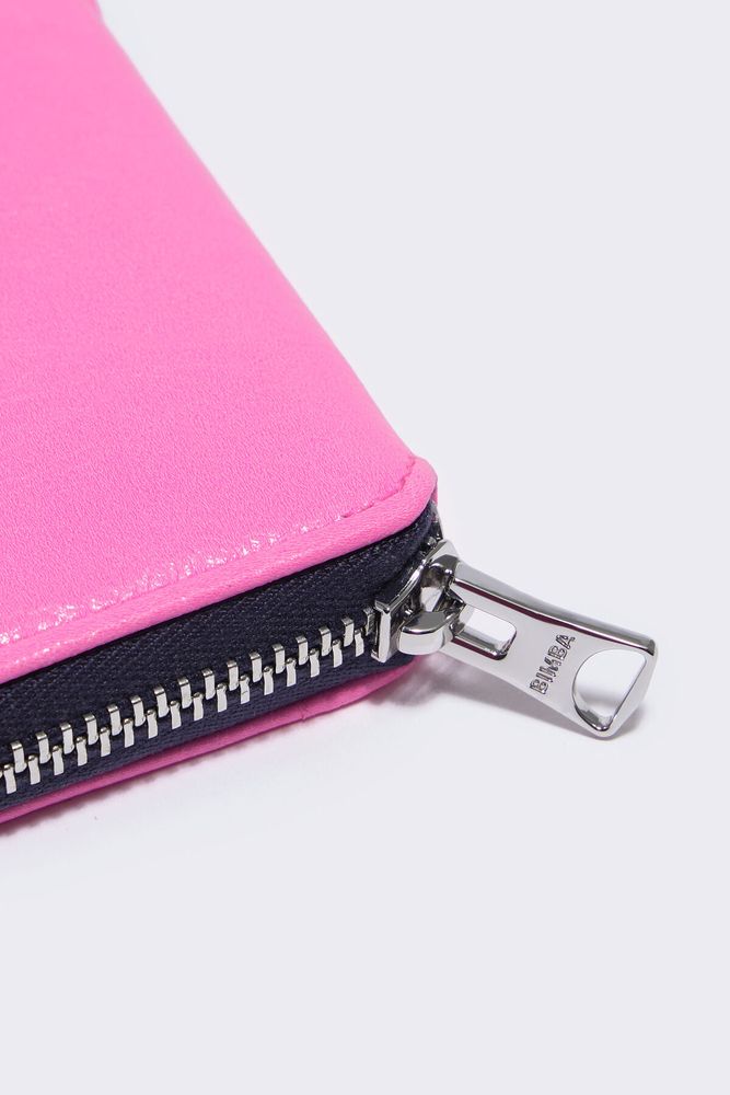 Cartera piel fucsia neón