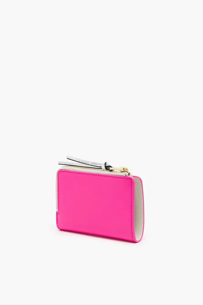 Cartera piel rosa neón