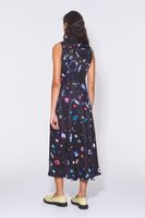 Vestido camisero midi print Fallen Jewels negro