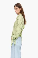 Camisa print Acrylic Flowers verde