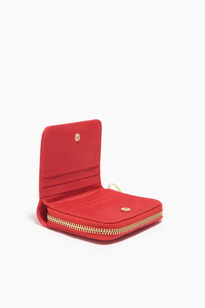 Cartera solapa nylon roja