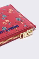 Monedero curvo piel print Flowers rojo