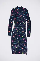 Vestido punto print Electric Bimba negro