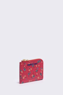 Monedero curvo piel print Flowers rojo