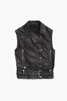 Chaleco biker piel negro