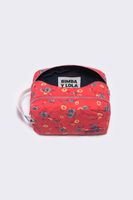 Neceser cuadrado L print Flowers rojo